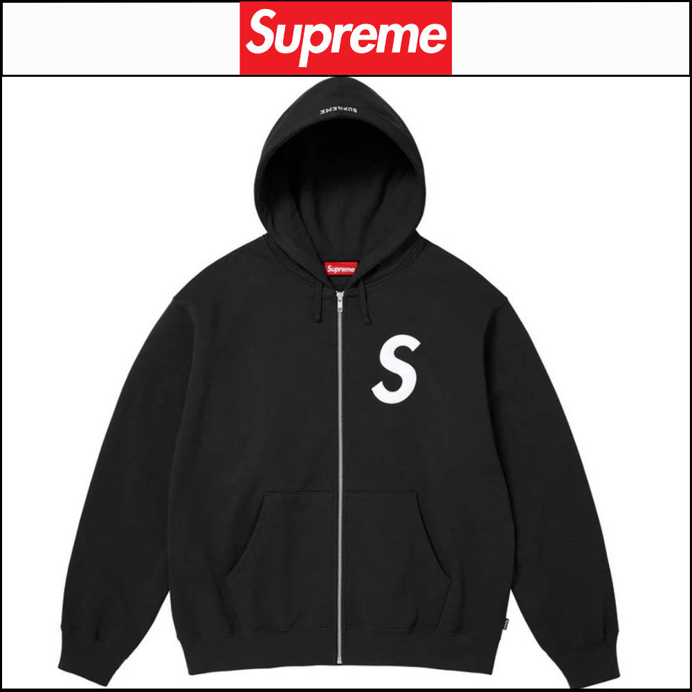 【Supreme】S Logo Zip Up Hooded Sweatshirt Black 25FW