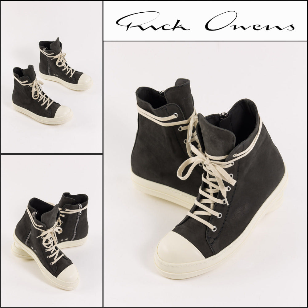【RICK OWENS】Ramones High Dark Dust Milk Sneaker