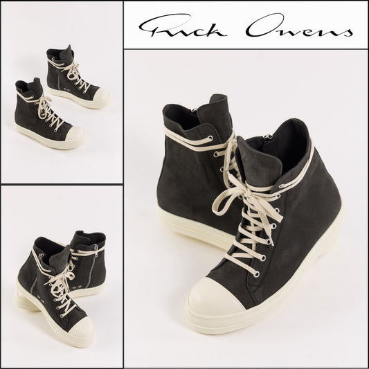 【RICK OWENS】Ramones High Dark Dust Milk Sneaker