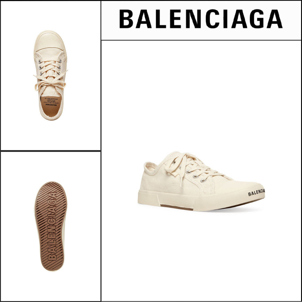 【BALENCIAGA】Paris Low Top Sneaker White Destroyed White