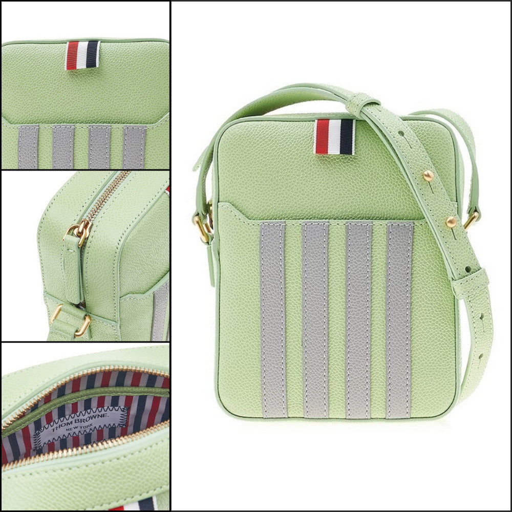 【THOM BROWNE】Men's Pebble Grain Madras Camera Bag