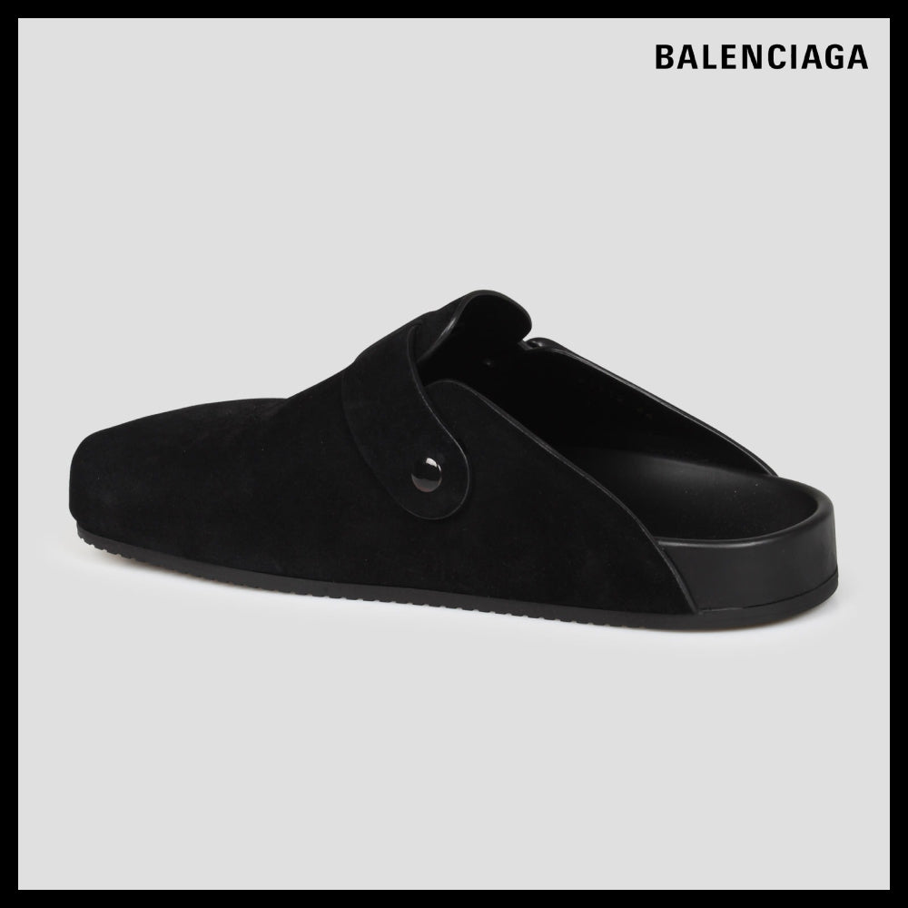 【BALENCIAGA】Sunday Mule Suede Cold Sandals In Black