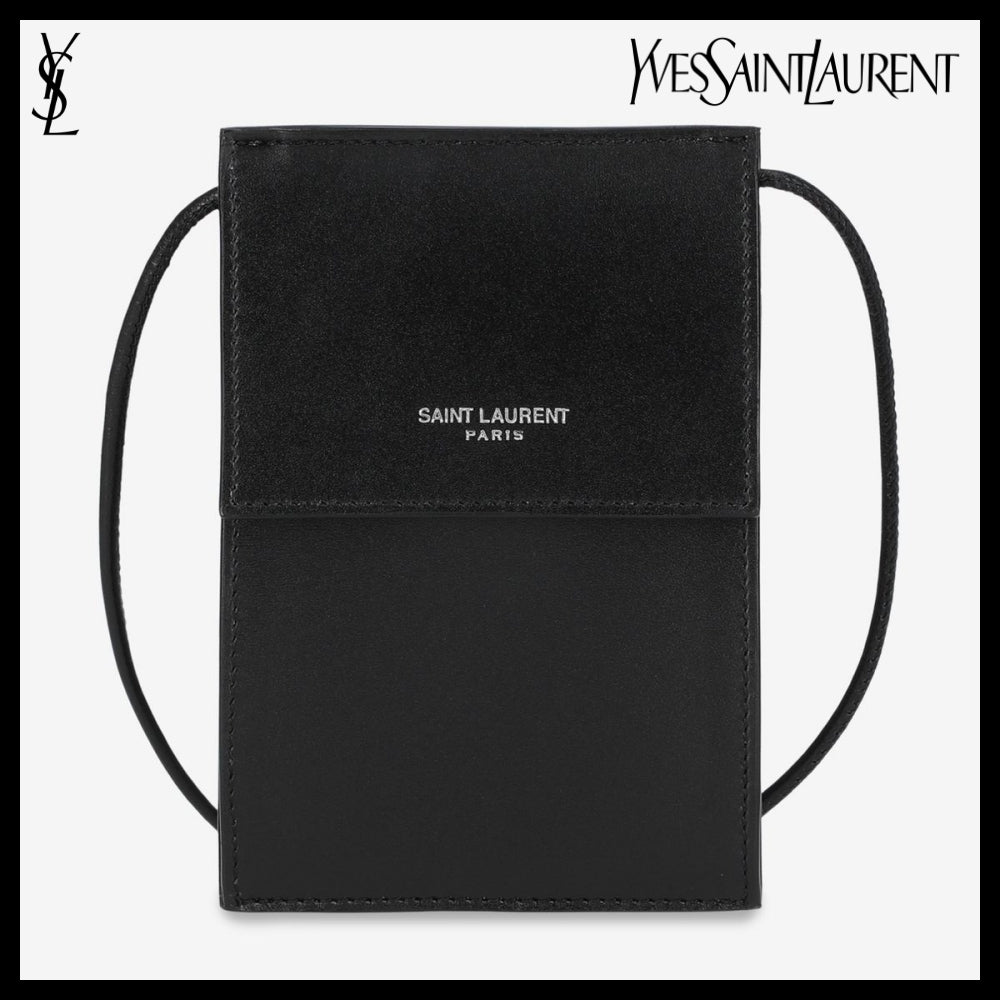 【SAINT LAURENT】 LOGO LEATHER CROSSBODY BAG