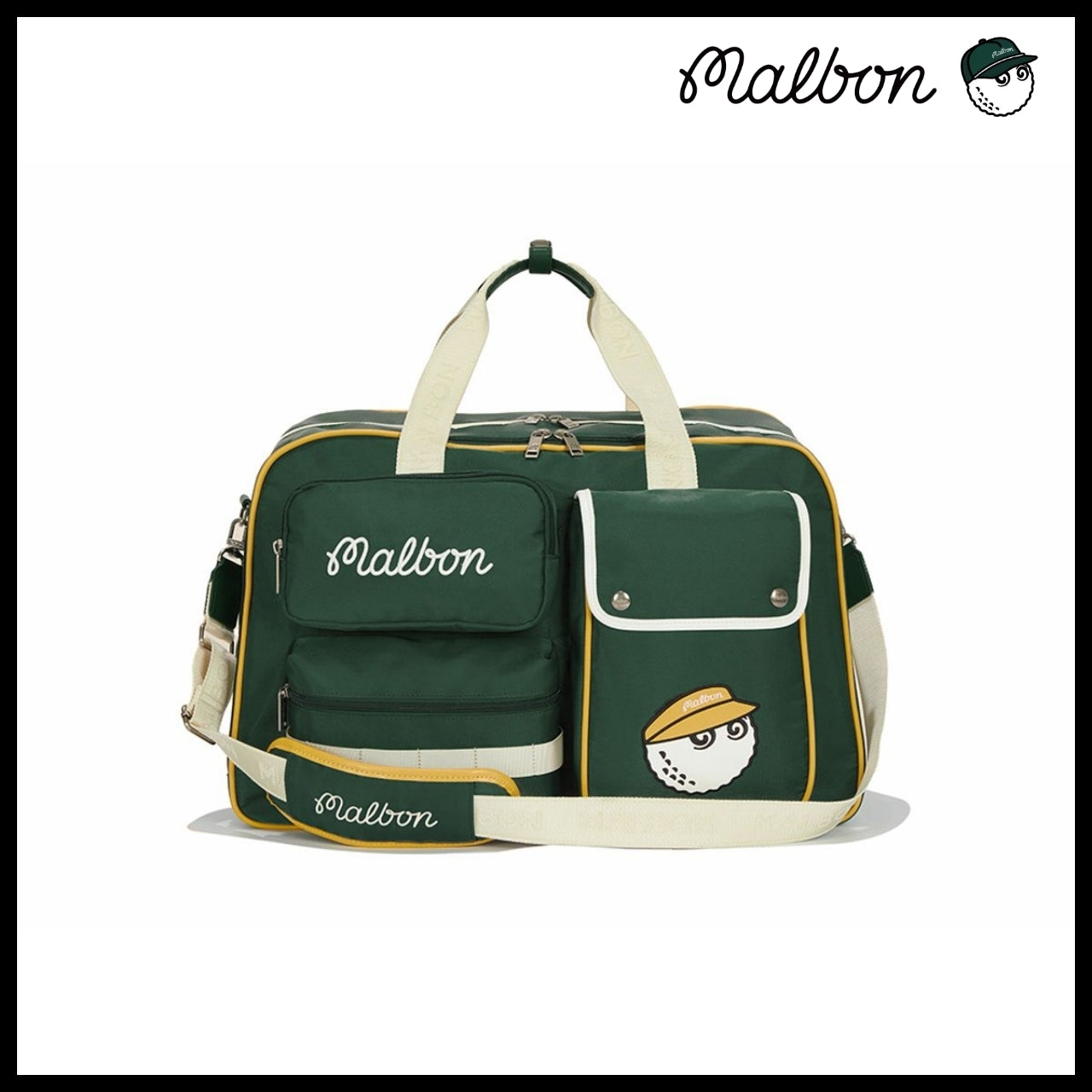 【Malbon Golf】Multi-Pocket Boston Bag 2Colors