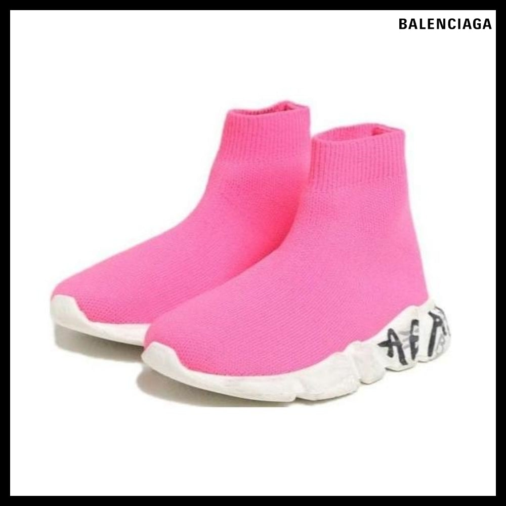 【BALENCIAGA】Kids Speed Graffiti Recycled Knit Sneaker