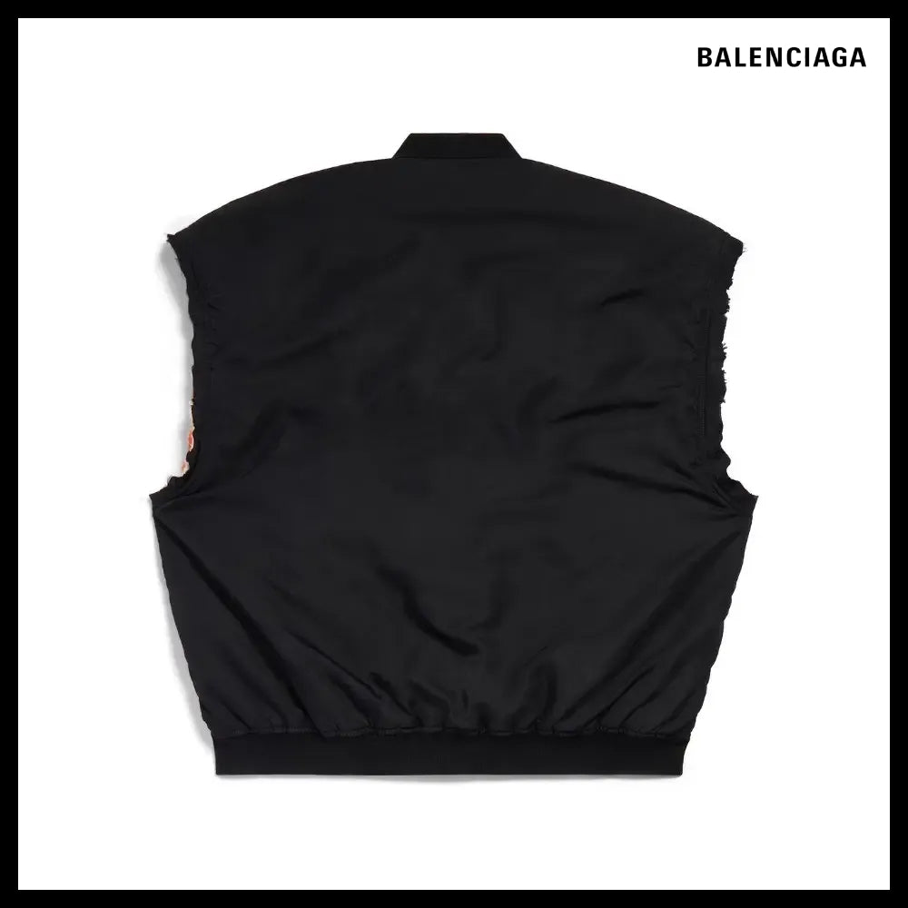【BALENCIAGA】Sleeveless Bomber Jacket in Black