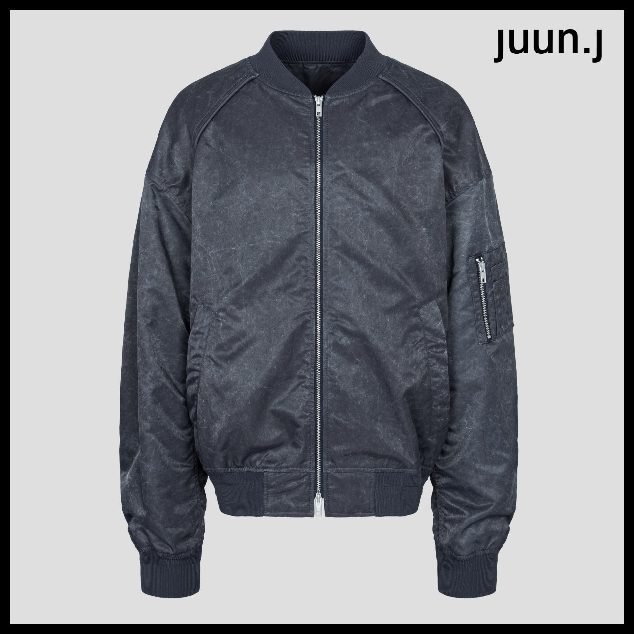 【JUUN.J】CORE Washed Nylon Light MA-1 Jumper Ash