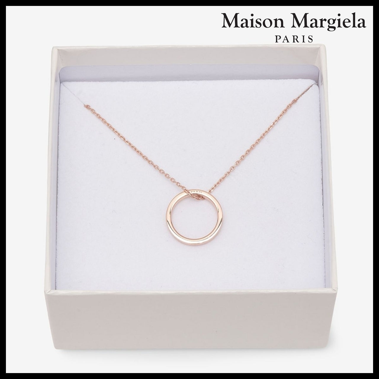 【Maison Margiela】Logo Ring Necklace - Rose Gold