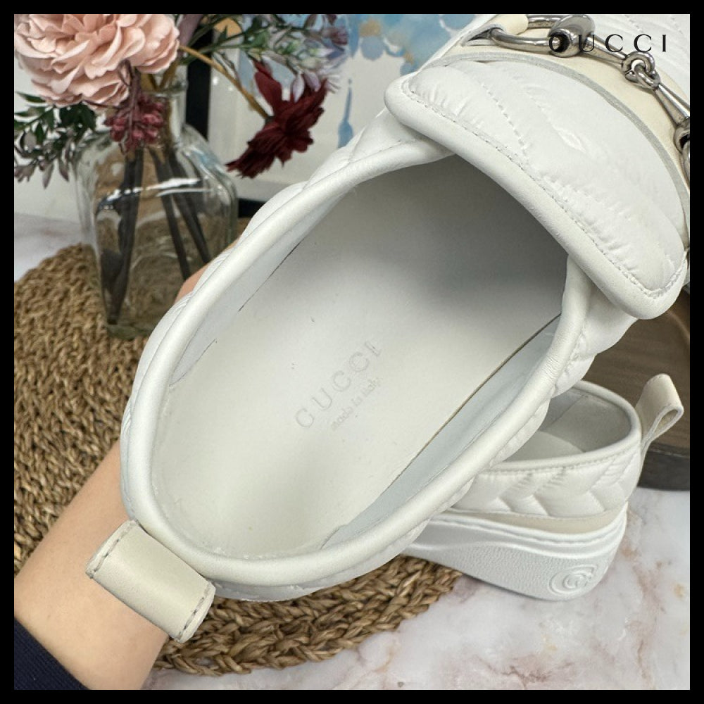 【GUCCI】Horsebit Matelasse Calf Leather Women’s Sneakers