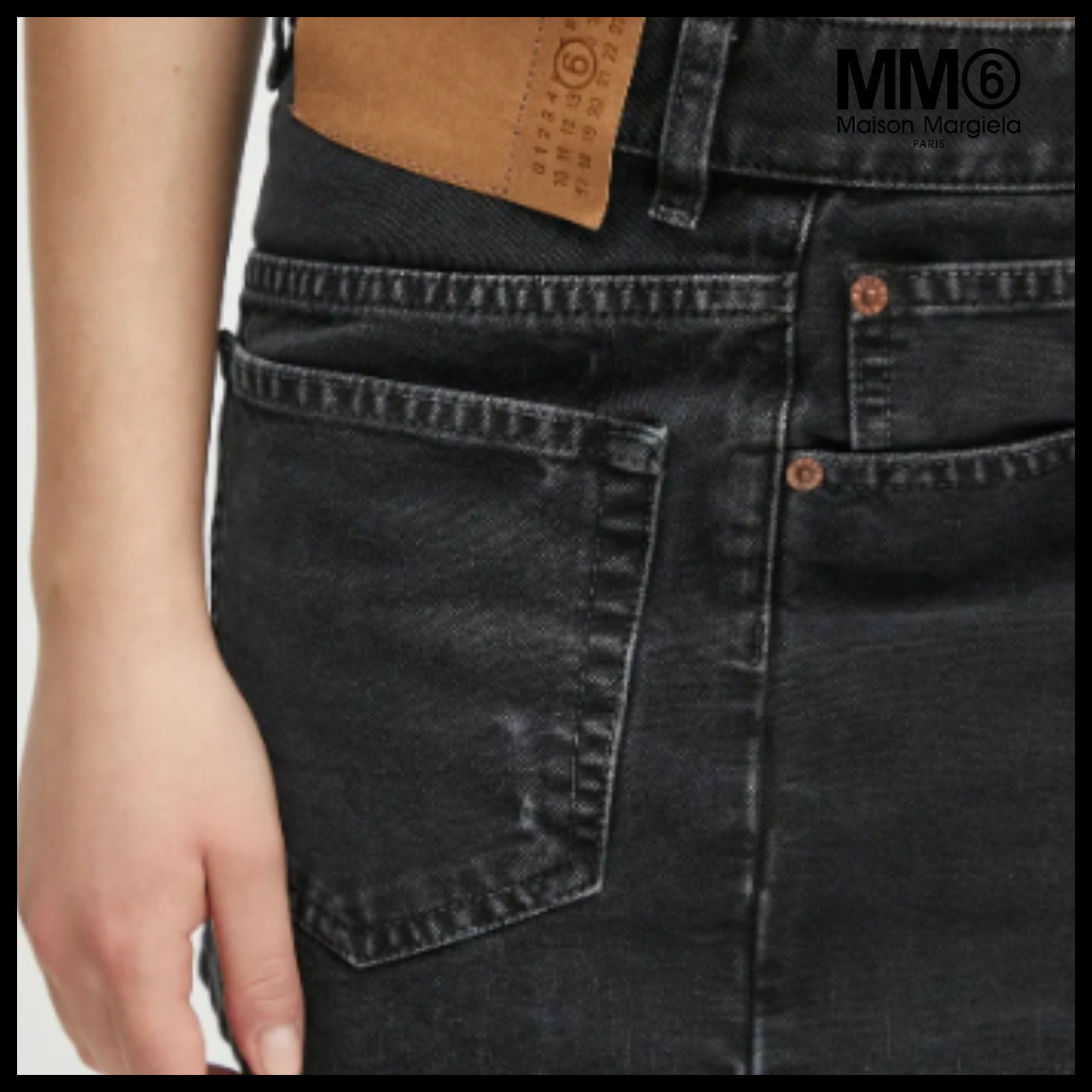 【MM6 Maison Margiela】Asymmetric denim mini skirt