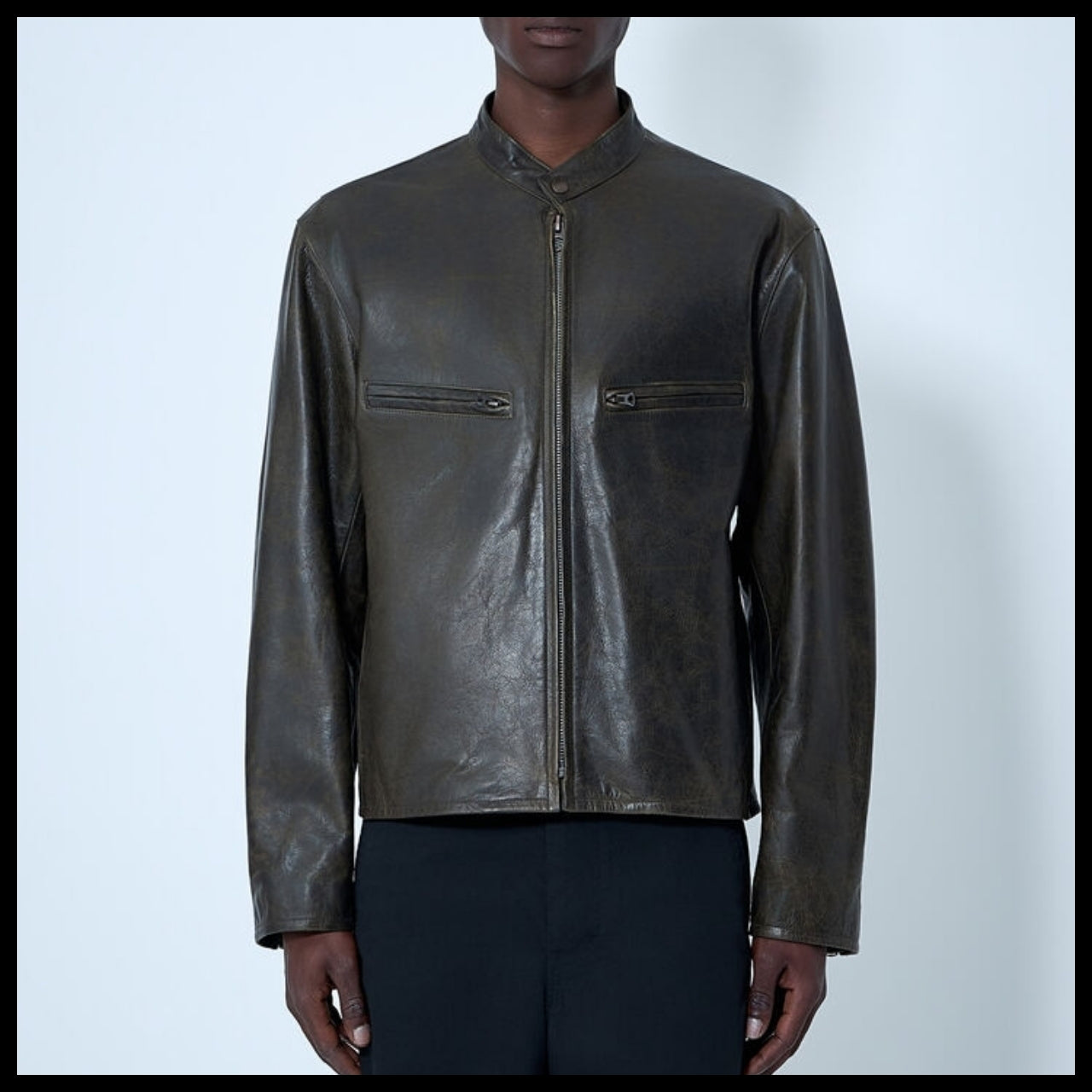 【LEMAIRE】Leather Zip Jacket