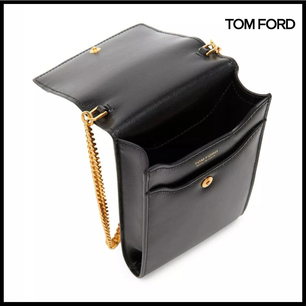 【TOM FORD】POUCH LEATHER WALLET ON CHAIN