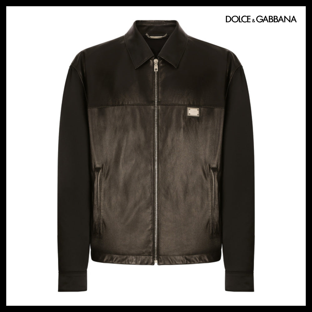 【Dolce & Gabbana】FABRIC AND LEATHER JACKET