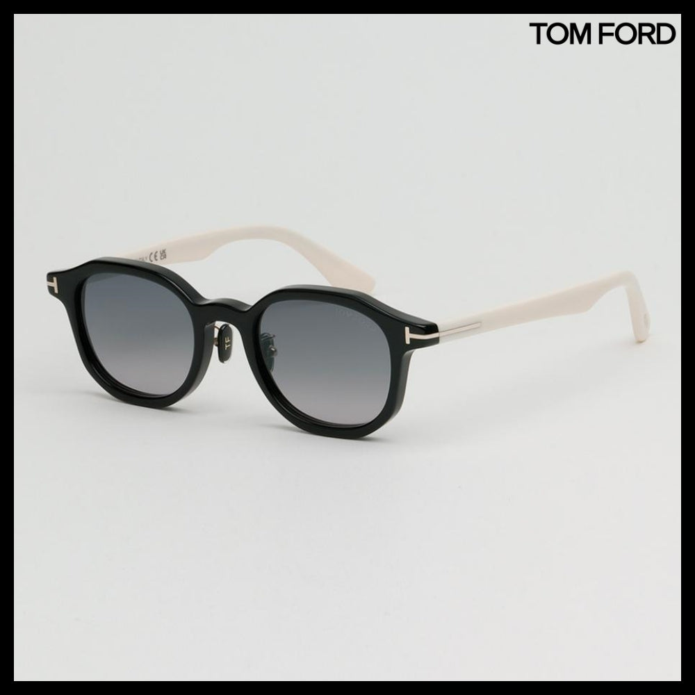 【TOM FORD】Black Horn-Rimmed Sunglasses Grey Gradient Tint