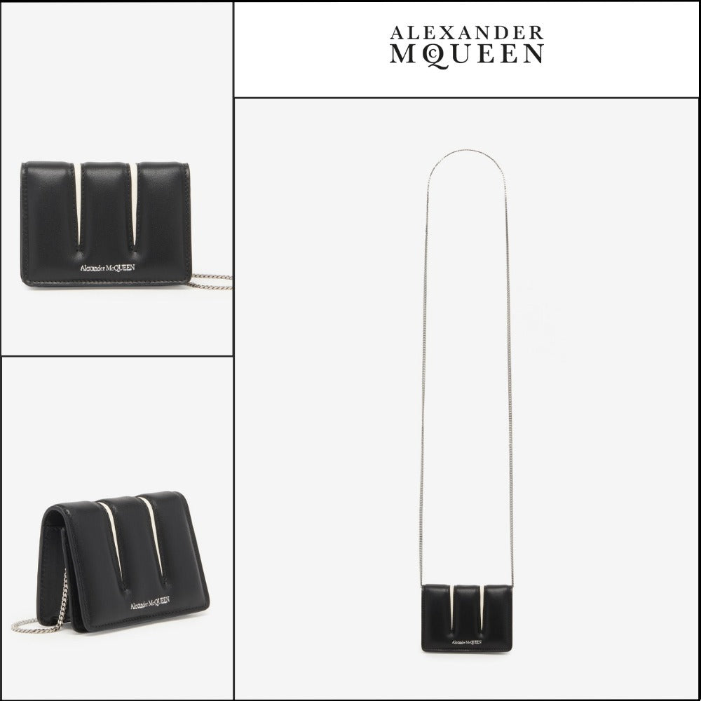 【Alexander Mcqueen】Slash Card Holder Black/Ivory
