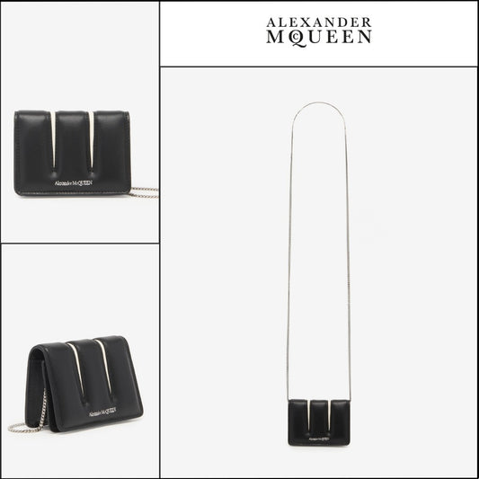 【Alexander Mcqueen】Slash Card Holder Black/Ivory