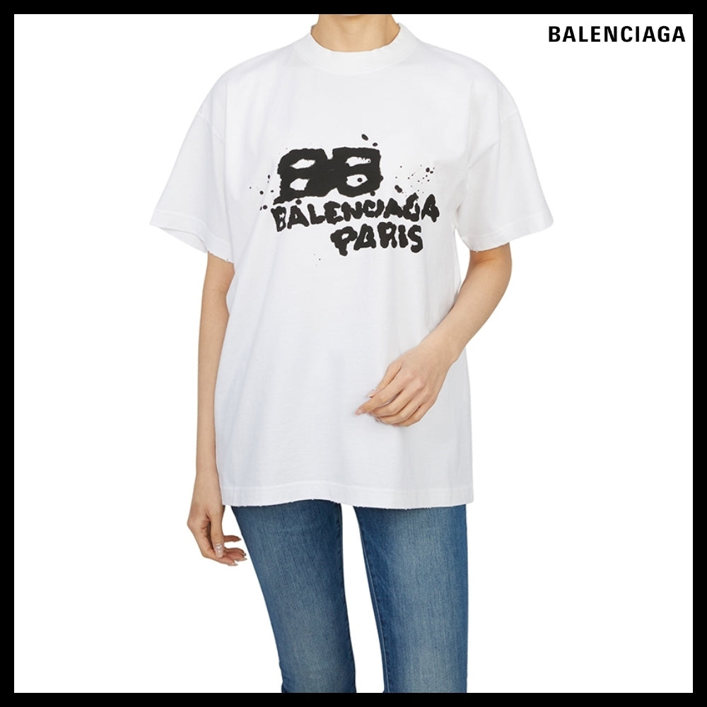 【BALENCIAGA 】Hand-Drawn BB Icon Crewneck T-Shirt MediumFit