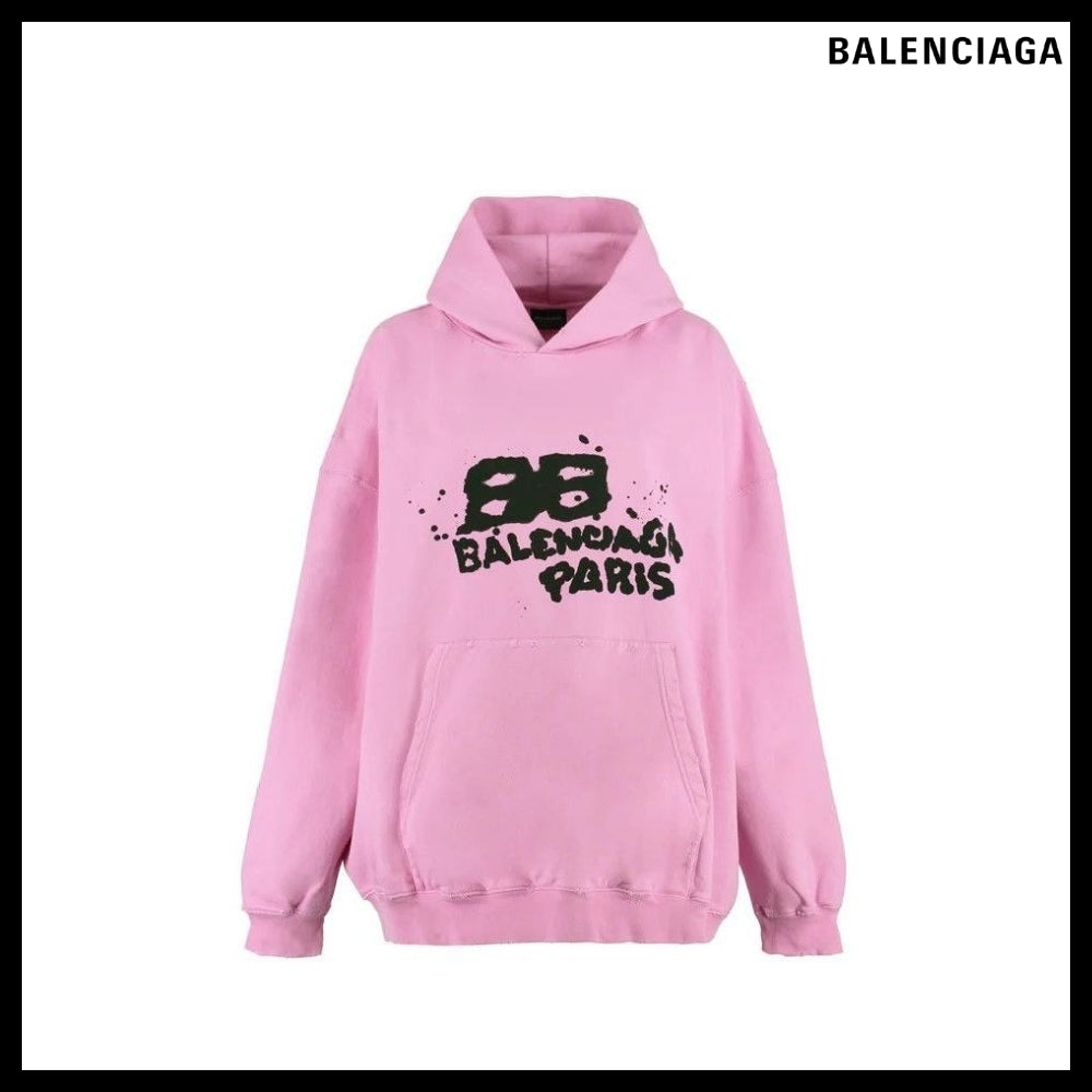 【BALENCIAGA】Large Fit Hoodie Pink/Black