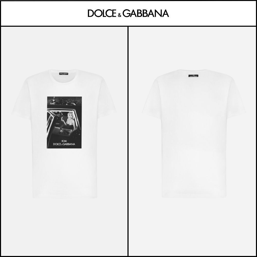 【Dolce&Gabbana】CIAO KIM PIZZA PRINT T SHIRT WHITE
