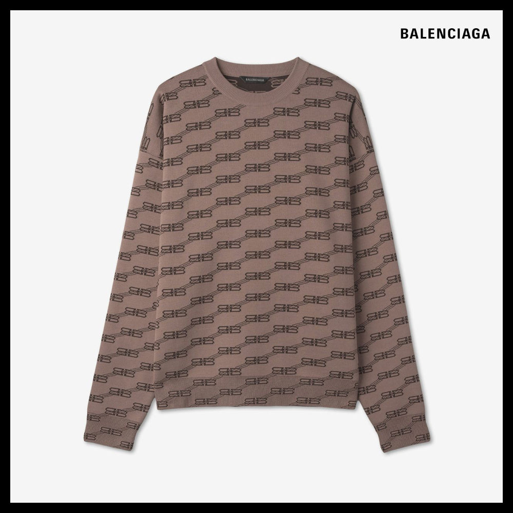 【BALENCIAGA】BB All-Over Knit Brown