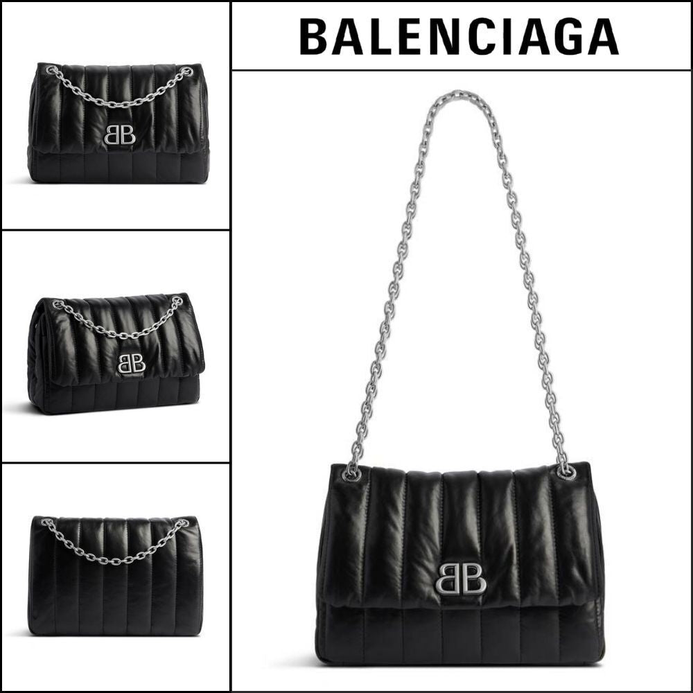 【BALENCIAGA】Monaco mini quilted bag black