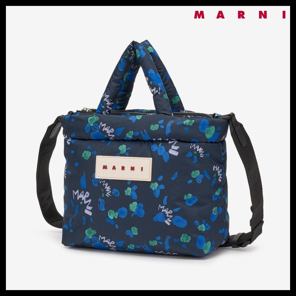 【MARNI】ナイロン トートバッグ - インク