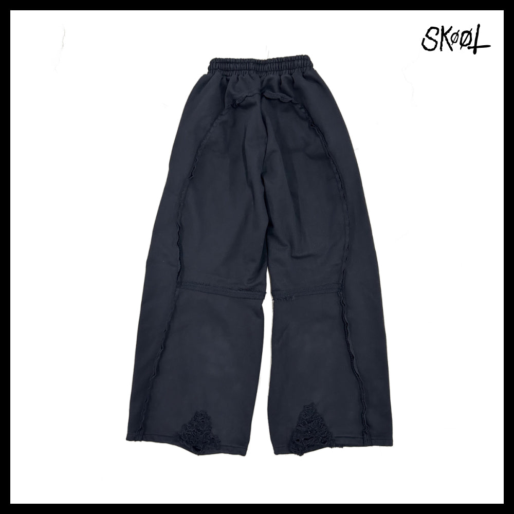 【SKOOT】シュレッド ブラック スウェットパンツ