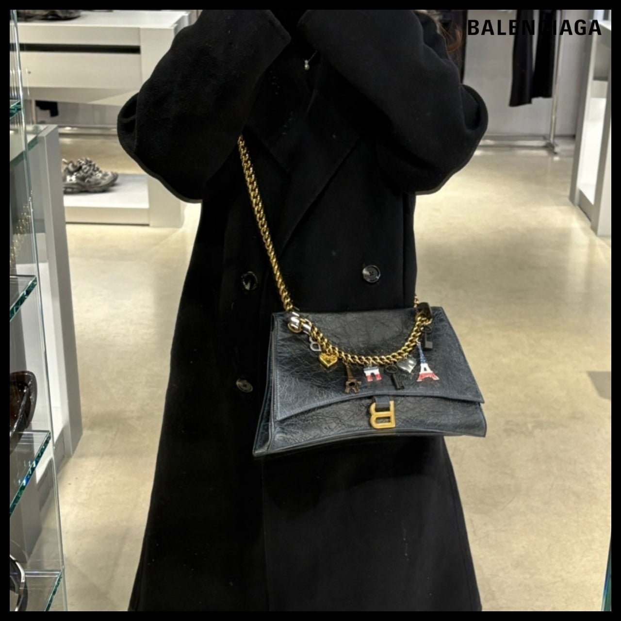 【BALENCIAGA】Crush Chain Small Bag “Paris Souvenir”
