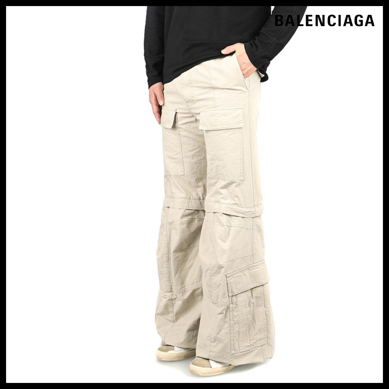 【BALENCIAGA】Flared Cargo Pants Beige