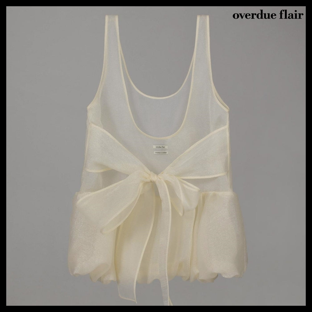 【OVERDUE FLAIR】ORGANZA BALLOON MINI DRESS 2colors