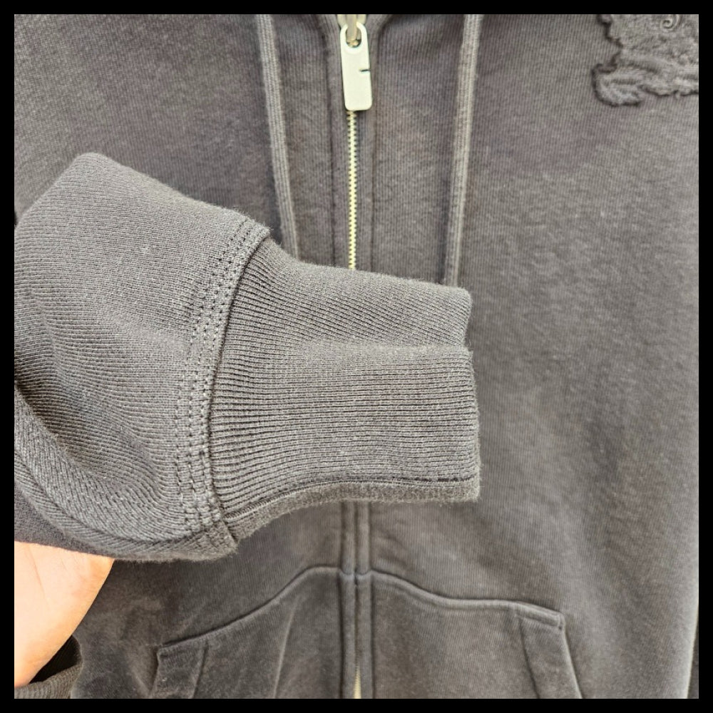 【Burberry】ES24 EKD Logo Embroidered Cotton Zip Hoodie