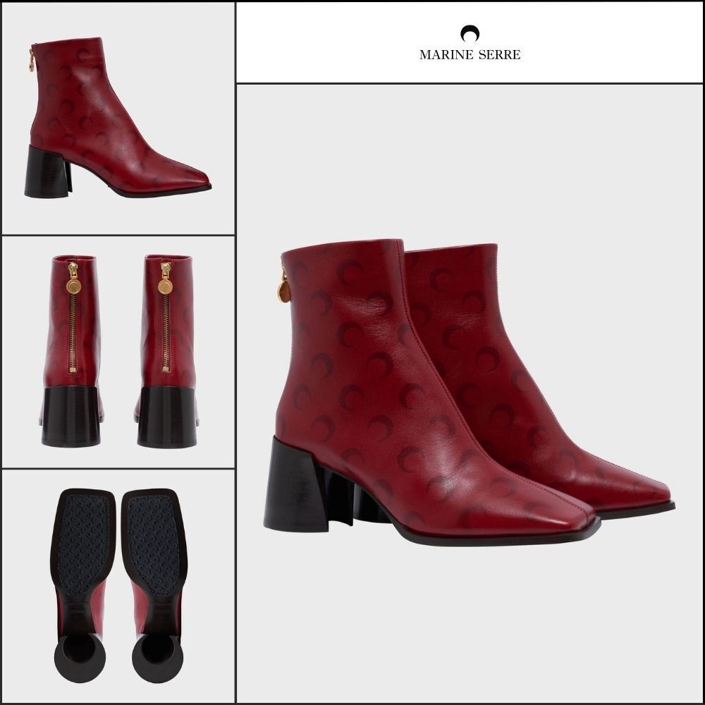 【MARINE SERRE】Moon Airbrushed Leather MS Block RD10 Red