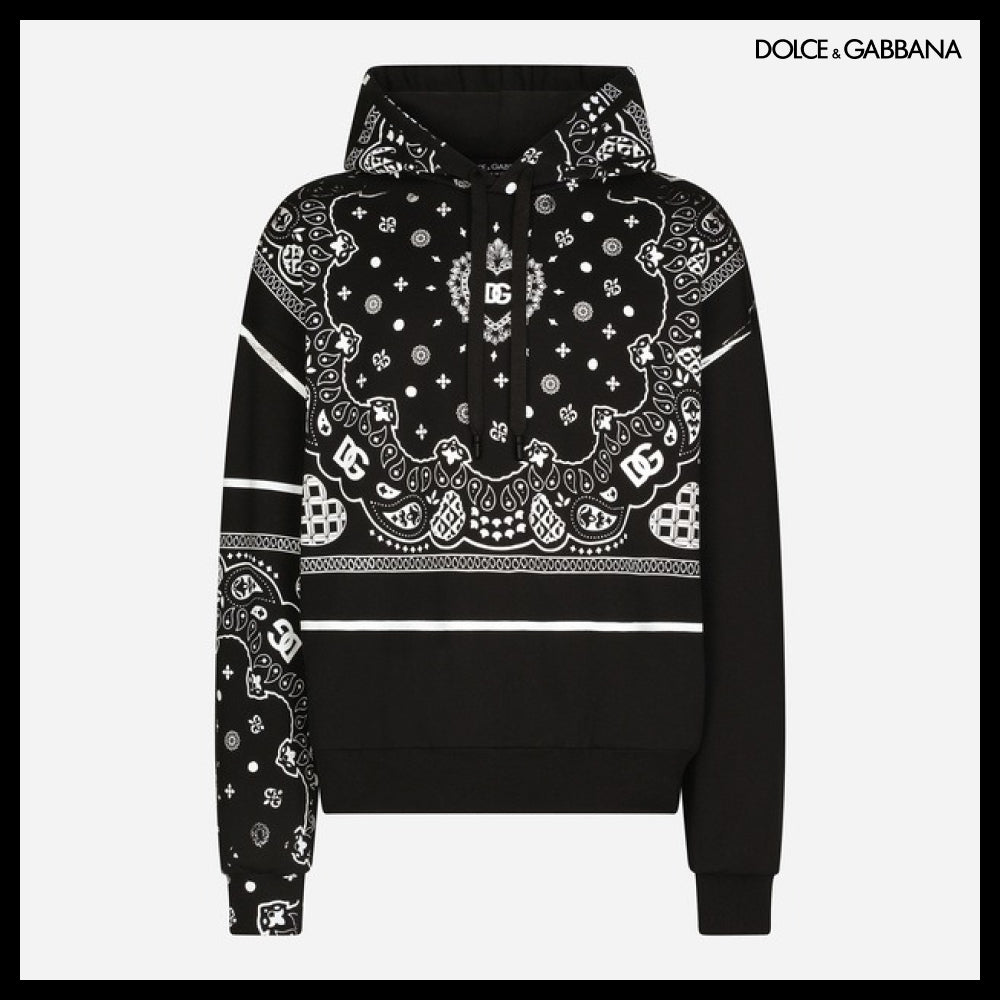 【Dolce & Gabbana】BANDANNA-PRINT JERSEY HOODIE