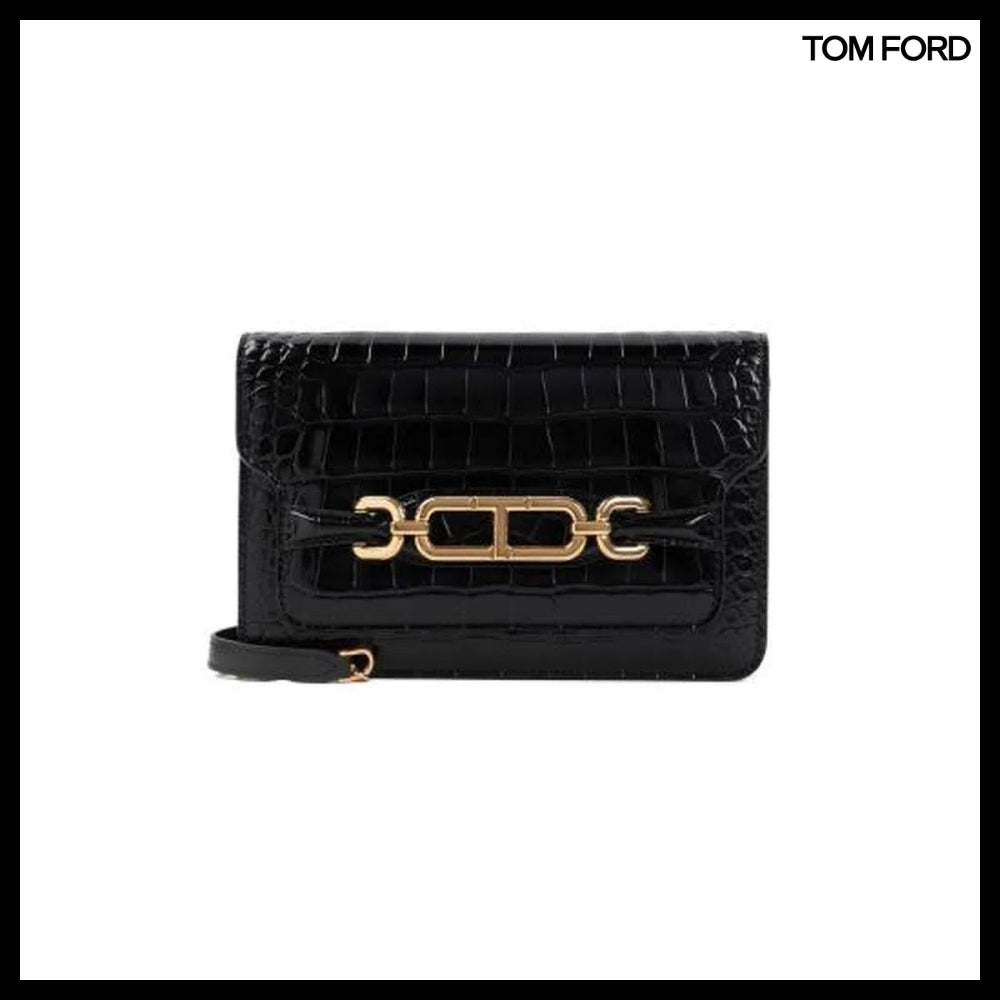 【TOM FORD】CROCO EMBOSSED SMALL SHOULDER BAG