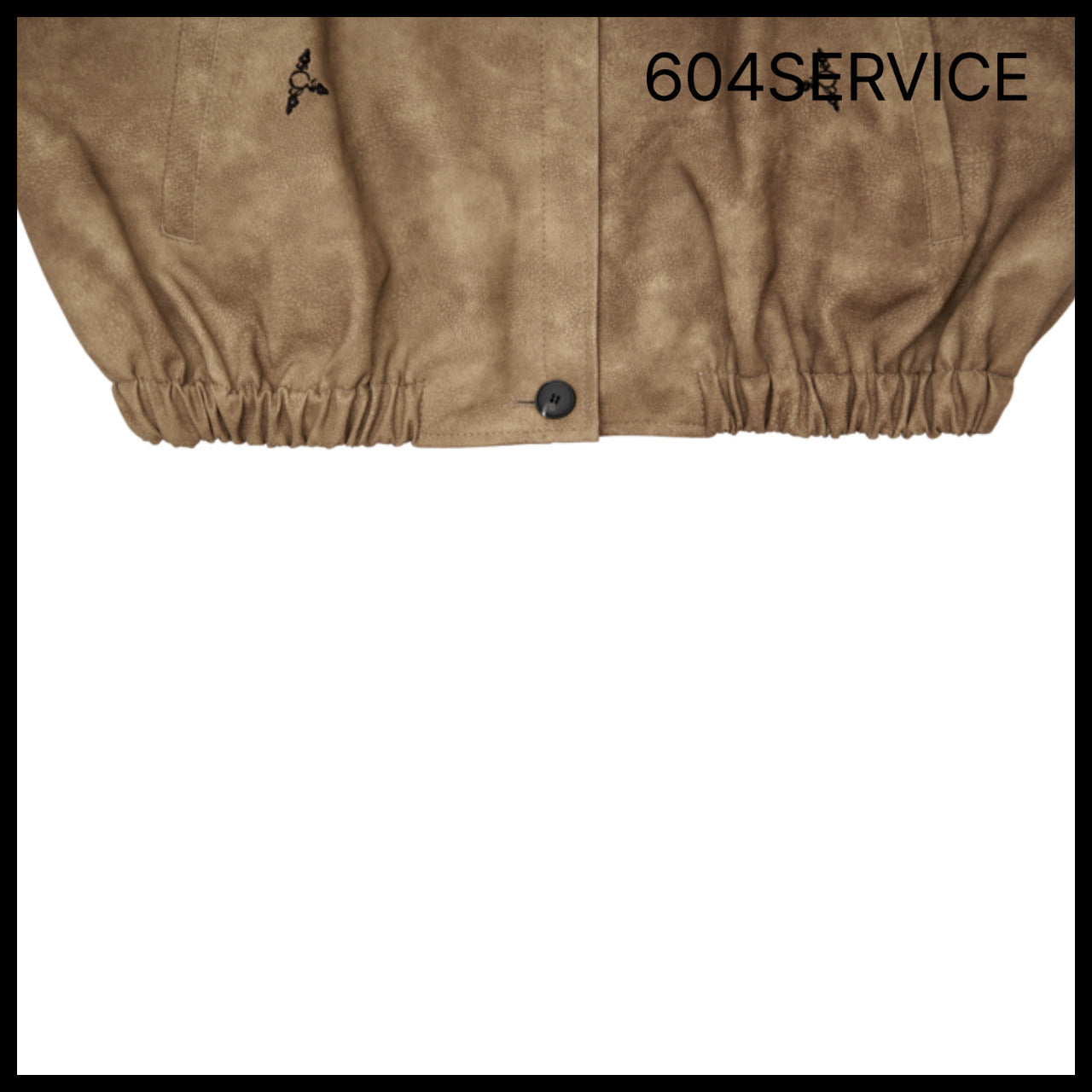 【604service】EMBROIDERED LEATHER JACKET IN BROWN