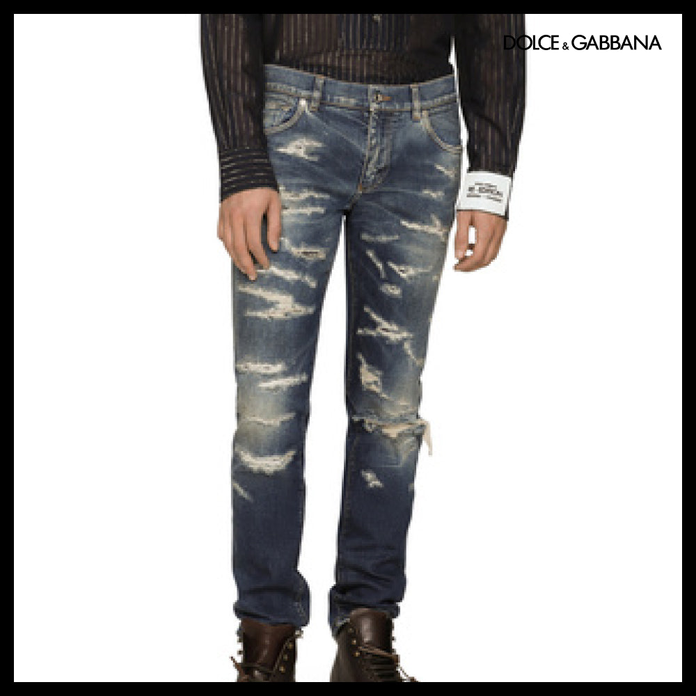 ★Dolce&Gabbanaアウトレットセール★DENIM JEANS WITH ABRASION