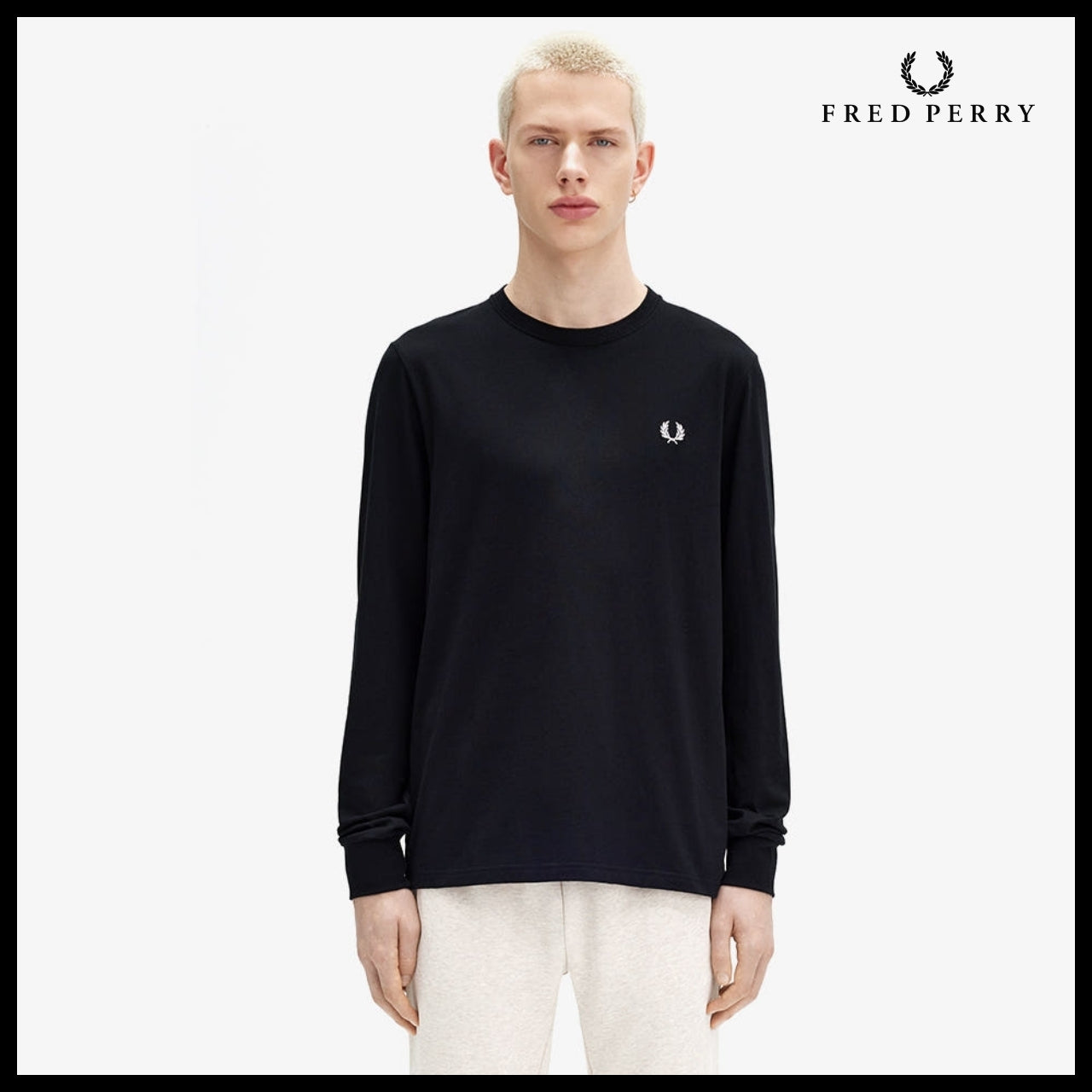 【FRED PERRY】Long Sleeve Crewneck T-Shirt 2 Colors