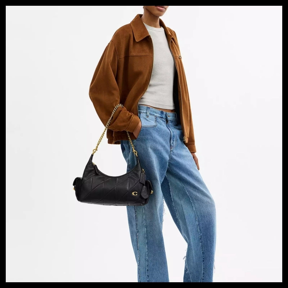 【Coach】Pocket Juliet Bag 30 With Quilting Black