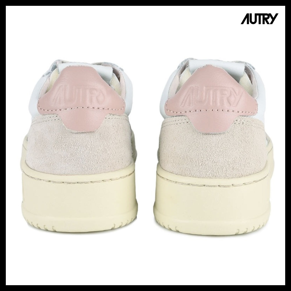 【AUTRY】Medalist Leather Suede Low Top Pink Tab