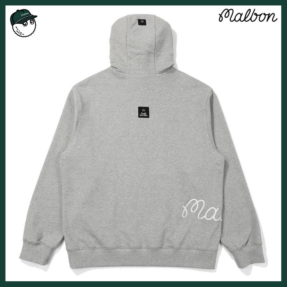 【MALBON GOLF】 SCRIPT HOOD MAN TO MAN 3COLORS