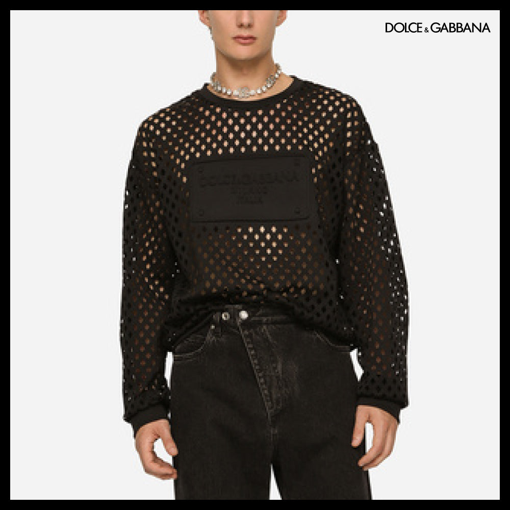 【Dolce&Gabbana】PERFORATED JERSEY SWEATSHIRT EMBOSSED TAG