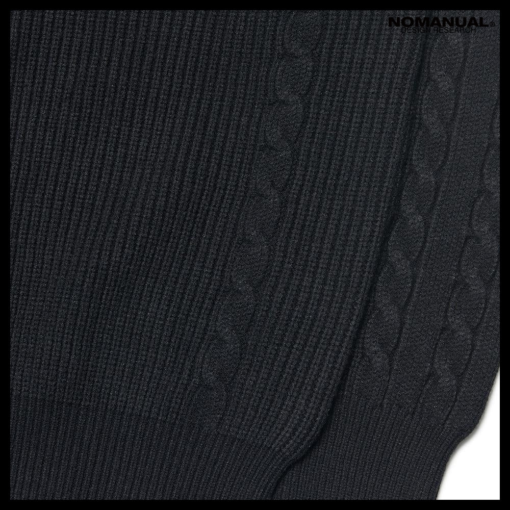 【NOMANUAL】Anomaly Knit Zip-Up Black