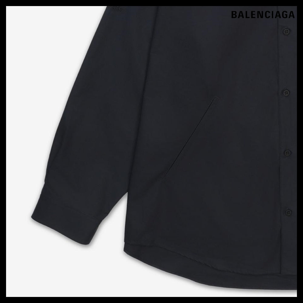 【BALENCIAGA】Oversize Hood Shirt Black