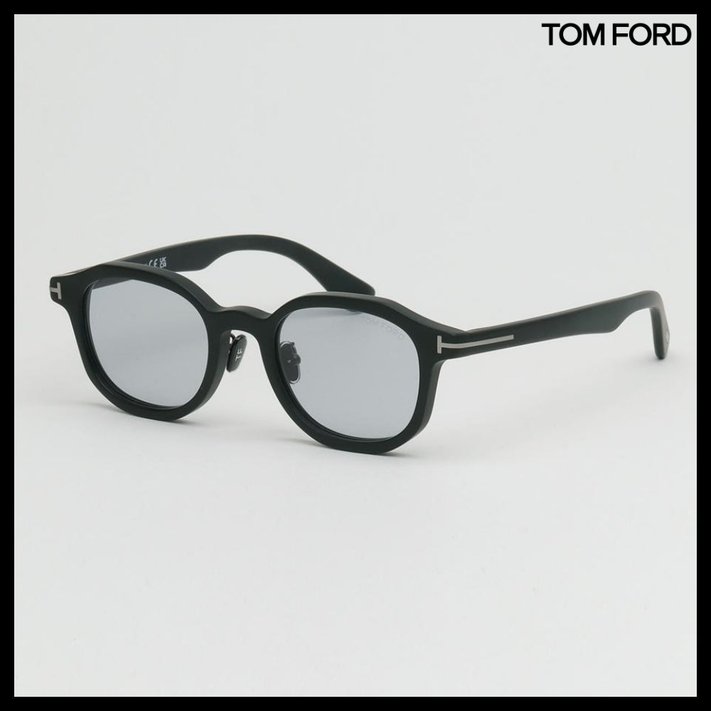【TOM FORD】Matte Black Horn-Rimmed Sunglasses Grey Tint