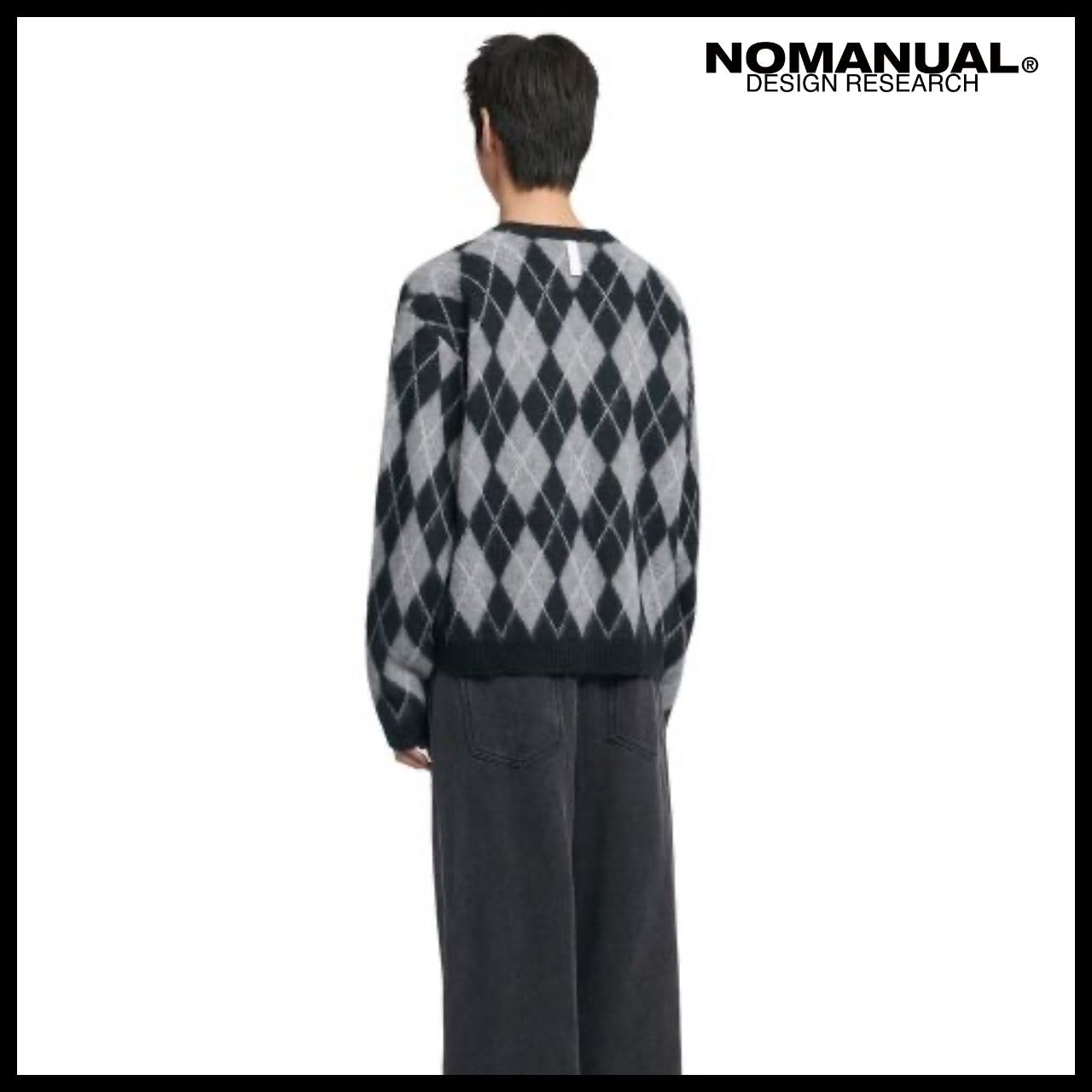 【NOMANUAL】Argyle hairy cardigan (4 colors)