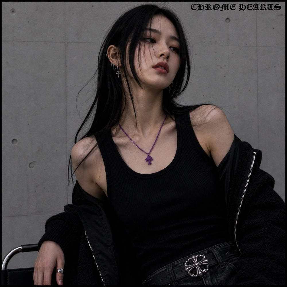 【CHROME HEARTS】SILICHROME CH CROSS PENDANT PURPLE 正規品