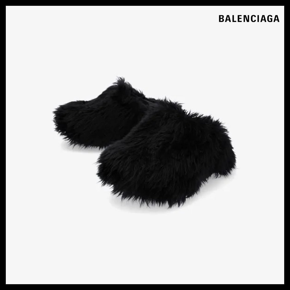 【BALENCIAGA】Crocs Fake Fur Mules Black