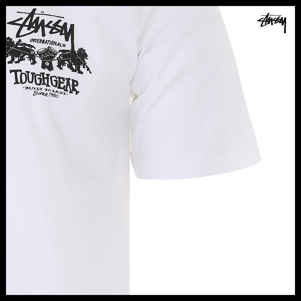 【Stussy】Tough Gear International White Short-Sleeve T-Shir