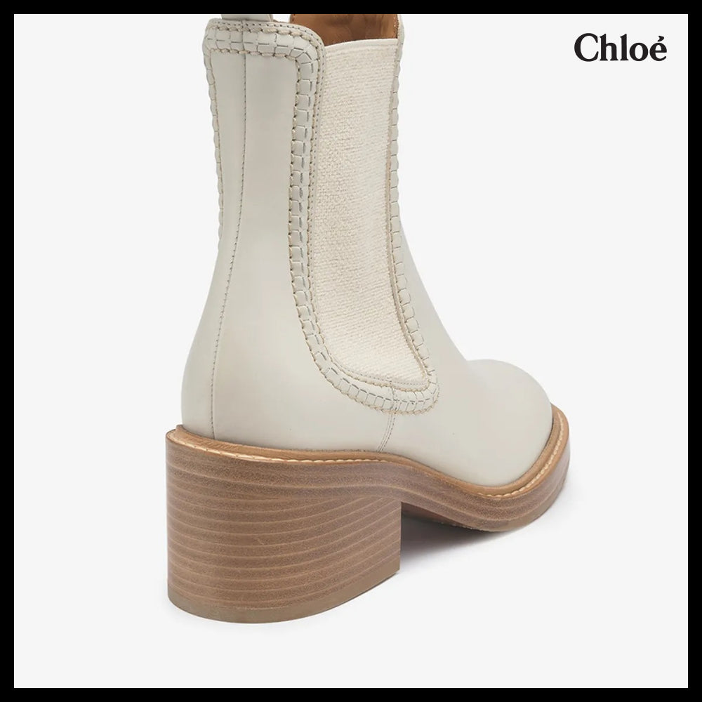 【Chloe】Mallow Ankle Boots Eggshell