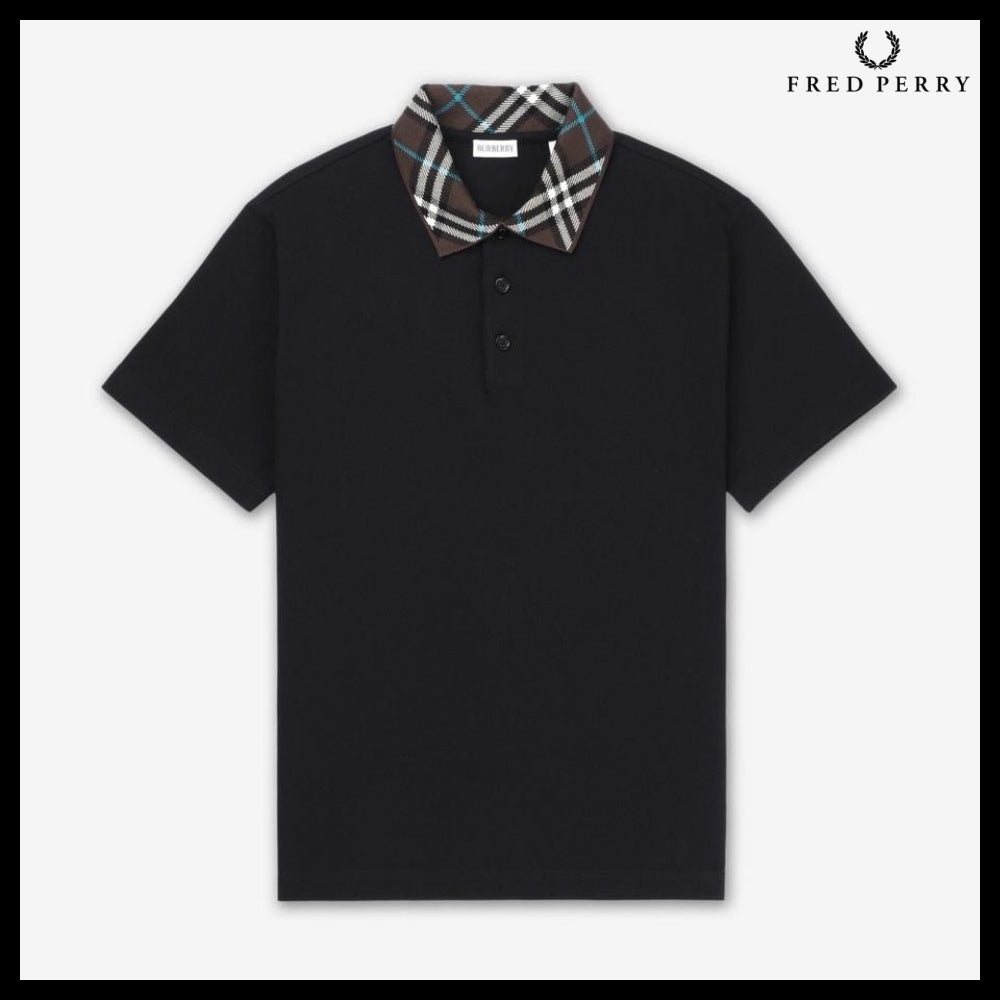 【Burberry】Cotton Slim Fit Polo Shirt Black